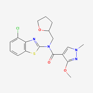 N-(4-chlorobenzo[d]thiazol-2-yl)-3-methoxy-1-methyl-N-((tetrahydrofuran-2-yl)methyl)-1H-pyrazole-4-carboxamide