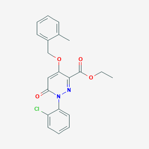 molecular formula C21H19ClN2O4 B2507320 Ethyl 1-(2-chlorophenyl)-4-((2-methylbenzyl)oxy)-6-oxo-1,6-dihydropyridazine-3-carboxylate CAS No. 899732-87-7