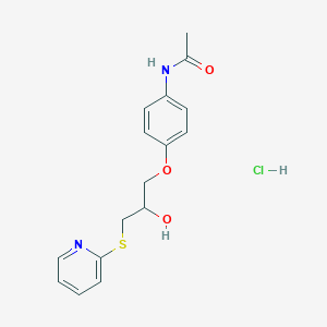 molecular formula C16H19ClN2O3S B2507324 N-(4-(2-hydroxy-3-(pyridin-2-ylthio)propoxy)phenyl)acetamide hydrochloride CAS No. 1323330-61-5