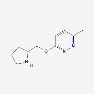 molecular formula C10H15N3O B2507336 3-Methyl-6-[(pyrrolidin-2-yl)methoxy]pyridazine CAS No. 1248486-82-9