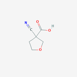 molecular formula C6H7NO3 B2507339 3-Cyanooxolane-3-carboxylic acid CAS No. 1500784-28-0