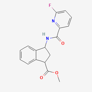 molecular formula C17H15FN2O3 B2507362 methyl 3-(6-fluoropyridine-2-amido)-2,3-dihydro-1H-indene-1-carboxylate CAS No. 1797120-60-5