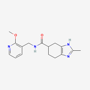 molecular formula C16H20N4O2 B2507364 N-((2-méthoxypyridin-3-yl)méthyl)-2-méthyl-4,5,6,7-tétrahydro-1H-benzo[d]imidazole-5-carboxamide CAS No. 2034254-18-5