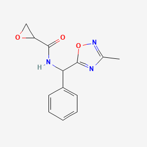molecular formula C13H13N3O3 B2507381 N-[(3-Methyl-1,2,4-oxadiazol-5-yl)-phenylmethyl]oxirane-2-carboxamide CAS No. 2411223-61-3