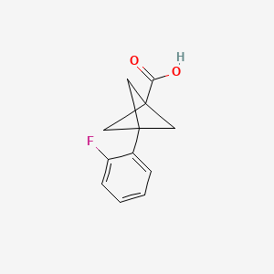 molecular formula C12H11FO2 B2507386 3-(2-Fluorophenyl)bicyclo[1.1.1]pentane-1-carboxylic acid CAS No. 2287315-76-6