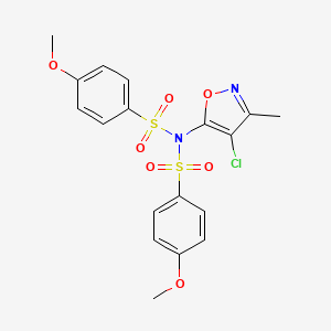 molecular formula C18H17ClN2O7S2 B2507388 N-(4-氯-3-甲基-5-异恶唑基)-4-甲氧基-N-[(4-甲氧基苯基)磺酰基]苯磺酰胺 CAS No. 478262-44-1