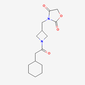 molecular formula C15H22N2O4 B2507393 3-((1-(2-Cyclohexylacetyl)azetidin-3-yl)methyl)oxazolidine-2,4-dione CAS No. 2034391-81-4