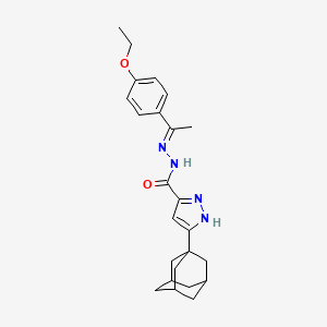 molecular formula C24H30N4O2 B2507394 5-(1-adamantyl)-N-[(E)-1-(4-ethoxyphenyl)ethylideneamino]-1H-pyrazole-3-carboxamide CAS No. 1285532-36-6