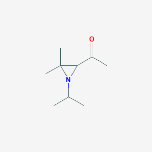 molecular formula C9H17NO B025074 Ethanone, 1-[3,3-dimethyl-1-(1-methylethyl)-2-aziridinyl]-(9CI) CAS No. 104547-69-5