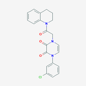 molecular formula C21H18ClN3O3 B2507403 1-(3-氯苯基)-4-(2-(3,4-二氢喹啉-1(2H)-基)-2-氧代乙基)吡嗪-2,3(1H,4H)-二酮 CAS No. 1421483-42-2