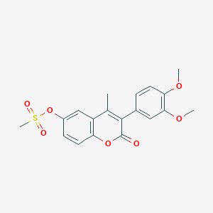 molecular formula C19H18O7S B2507410 3-(3,4-dimethoxyphenyl)-4-methyl-2-oxo-2H-chromen-6-yl methanesulfonate CAS No. 869341-36-6