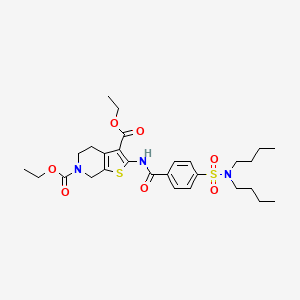 molecular formula C28H39N3O7S2 B2507411 diethyl 2-(4-(N,N-dibutylsulfamoyl)benzamido)-4,5-dihydrothieno[2,3-c]pyridine-3,6(7H)-dicarboxylate CAS No. 449781-52-6
