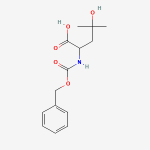 molecular formula C14H19NO5 B2507414 2-{[(Benzyloxy)carbonyl]amino}-4-hydroxy-4-methylpentanoic acid CAS No. 749159-79-3