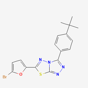 molecular formula C17H15BrN4OS B2507419 6-(5-Bromofuran-2-yl)-3-(4-tert-butylphenyl)-[1,2,4]triazolo[3,4-b][1,3,4]thiadiazole CAS No. 537017-16-6