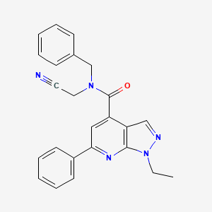 molecular formula C24H21N5O B2507421 N-benzyl-N-(cyanomethyl)-1-ethyl-6-phenyl-1H-pyrazolo[3,4-b]pyridine-4-carboxamide CAS No. 1197719-18-8