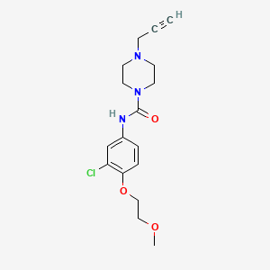 molecular formula C17H22ClN3O3 B2507424 N-[3-chloro-4-(2-methoxyethoxy)phenyl]-4-(prop-2-yn-1-yl)piperazine-1-carboxamide CAS No. 1445667-77-5