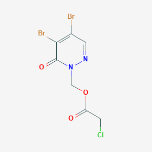 molecular formula C7H5Br2ClN2O3 B2507427 [4,5-dibromo-6-oxo-1(6H)-pyridazinyl]methyl 2-chloroacetate CAS No. 866018-26-0