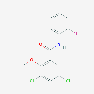 3,5-dichloro-N-(2-fluorophenyl)-2-methoxybenzamide