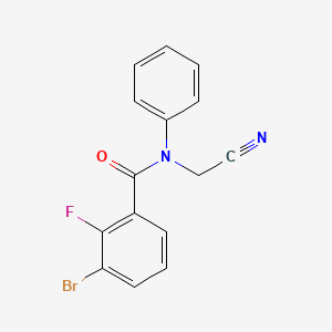 molecular formula C15H10BrFN2O B2507430 3-bromo-N-(cyanomethyl)-2-fluoro-N-phenylbenzamide CAS No. 2094319-75-0