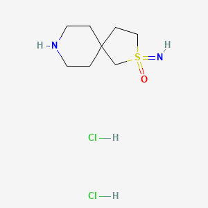 molecular formula C8H18Cl2N2OS B2507436 2-亚氨基-2lambda6-硫杂-8-氮杂螺[4.5]癸烷2-氧化物；二盐酸盐 CAS No. 2503207-61-0