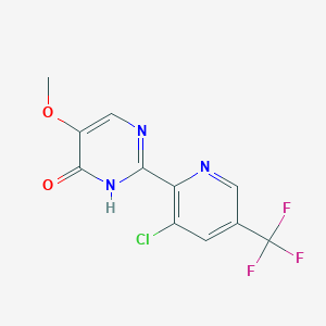molecular formula C11H7ClF3N3O2 B2507453 2-[3-氯-5-(三氟甲基)吡啶-2-基]-5-甲氧基-1H-嘧啶-6-酮 CAS No. 2379918-31-5