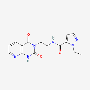 molecular formula C15H16N6O3 B2507457 N-(2-(2,4-二氧代-1,2-二氢吡啶并[2,3-d]嘧啶-3(4H)-基)乙基)-1-乙基-1H-吡唑-5-甲酰胺 CAS No. 2034271-80-0