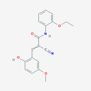 molecular formula C19H18N2O4 B2507460 2-cyano-N-(2-ethoxyphenyl)-3-(2-hydroxy-5-methoxyphenyl)prop-2-enamide CAS No. 465513-88-6