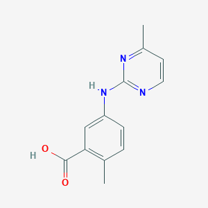 molecular formula C13H13N3O2 B2507468 2-甲基-5-[(4-甲基嘧啶-2-基)氨基]苯甲酸 CAS No. 1275287-54-1