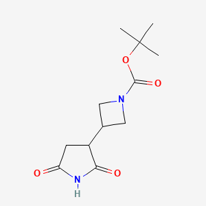 molecular formula C12H18N2O4 B2507472 Tert-butyl 3-(2,5-dioxopyrrolidin-3-yl)azetidine-1-carboxylate CAS No. 2309462-23-3