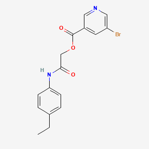 molecular formula C16H15BrN2O3 B2507478 [2-(4-乙基苯胺基)-2-氧代乙基] 5-溴吡啶-3-羧酸酯 CAS No. 387381-96-6