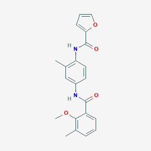 molecular formula C21H20N2O4 B250748 N-{4-[(2-methoxy-3-methylbenzoyl)amino]-2-methylphenyl}-2-furamide 