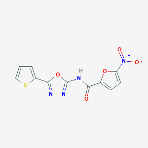 5-nitro-N-(5-thiophen-2-yl-1,3,4-oxadiazol-2-yl)furan-2-carboxamide