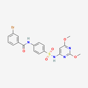 molecular formula C19H17BrN4O5S B2507483 3-bromo-N-(4-(N-(2,6-diméthoxypyrimidin-4-yl)sulfamoyl)phényl)benzamide CAS No. 313505-54-3