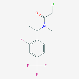 molecular formula C12H12ClF4NO B2507487 2-Chloro-N-[1-[2-fluoro-4-(trifluoromethyl)phenyl]ethyl]-N-methylacetamide CAS No. 2411195-67-8