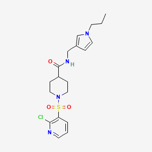 molecular formula C19H25ClN4O3S B2507494 1-[(2-chloropyridin-3-yl)sulfonyl]-N-[(1-propyl-1H-pyrrol-3-yl)methyl]piperidine-4-carboxamide CAS No. 1808759-19-4