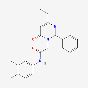 molecular formula C22H23N3O2 B2507497 N-(3,4-dimethylphenyl)-2-(4-ethyl-6-oxo-2-phenylpyrimidin-1(6H)-yl)acetamide CAS No. 1260931-90-5