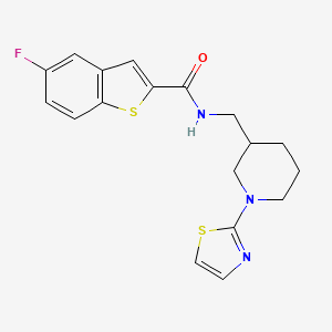 molecular formula C18H18FN3OS2 B2507502 5-fluoro-N-((1-(thiazol-2-yl)piperidin-3-yl)methyl)benzo[b]thiophene-2-carboxamide CAS No. 1788846-00-3