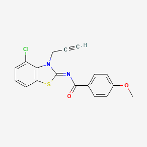 molecular formula C18H13ClN2O2S B2507506 N-(4-氯-3-丙-2-炔基-1,3-苯并噻唑-2-亚甲基)-4-甲氧基苯甲酰胺 CAS No. 868377-11-1