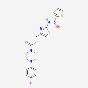molecular formula C21H21FN4O2S2 B2507514 N-(4-(3-(4-(4-fluorophenyl)piperazin-1-yl)-3-oxopropyl)thiazol-2-yl)thiophene-2-carboxamide CAS No. 1020982-83-5