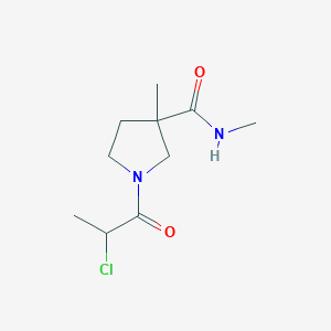 molecular formula C10H17ClN2O2 B2507520 1-(2-Chloropropanoyl)-N,3-dimethylpyrrolidine-3-carboxamide CAS No. 1699187-75-1