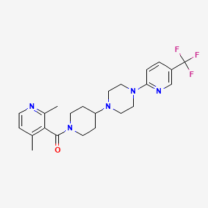 molecular formula C23H28F3N5O B2507528 (2,4-Dimethylpyridin-3-yl)(4-(4-(5-(trifluoromethyl)pyridin-2-yl)piperazin-1-yl)piperidin-1-yl)methanone CAS No. 2034495-34-4