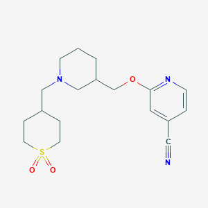 2-[[1-[(1,1-Dioxothian-4-yl)methyl]piperidin-3-yl]methoxy]pyridine-4-carbonitrile