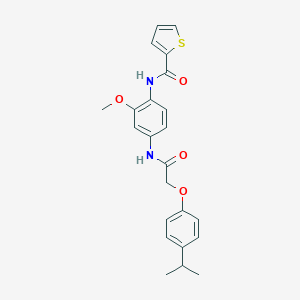 molecular formula C23H24N2O4S B250754 N-(4-{[(4-isopropylphenoxy)acetyl]amino}-2-methoxyphenyl)-2-thiophenecarboxamide 
