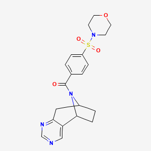 molecular formula C20H22N4O4S B2507545 (4-(morpholinosulfonyl)phenyl)((5R,8S)-6,7,8,9-tetrahydro-5H-5,8-epiminocyclohepta[d]pyrimidin-10-yl)methanone CAS No. 1903785-49-8