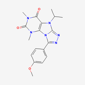 molecular formula C18H20N6O3 B2507546 9-异丙基-3-(4-甲氧基苯基)-5,7-二甲基-5H-[1,2,4]三唑并[4,3-e]嘌呤-6,8(7H,9H)-二酮 CAS No. 921511-97-9