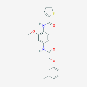 molecular formula C21H20N2O4S B250755 N-(2-methoxy-4-{[(3-methylphenoxy)acetyl]amino}phenyl)-2-thiophenecarboxamide 