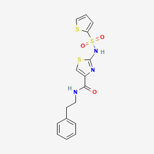 N-phenethyl-2-(thiophene-2-sulfonamido)thiazole-4-carboxamide