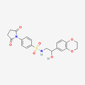 molecular formula C20H20N2O7S B2507551 N-(2-(2,3-dihydrobenzo[b][1,4]dioxin-6-yl)-2-hydroxyethyl)-4-(2,5-dioxopyrrolidin-1-yl)benzenesulfonamide CAS No. 2034356-54-0