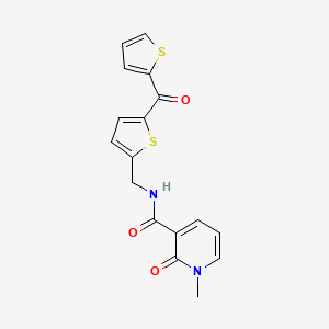 molecular formula C17H14N2O3S2 B2507556 1-甲基-2-氧代-N-((5-(噻吩-2-羰基)噻吩-2-基)甲基)-1,2-二氢吡啶-3-甲酰胺 CAS No. 1421455-87-9