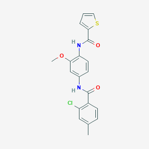 molecular formula C20H17ClN2O3S B250756 N-{4-[(2-chloro-4-methylbenzoyl)amino]-2-methoxyphenyl}-2-thiophenecarboxamide 